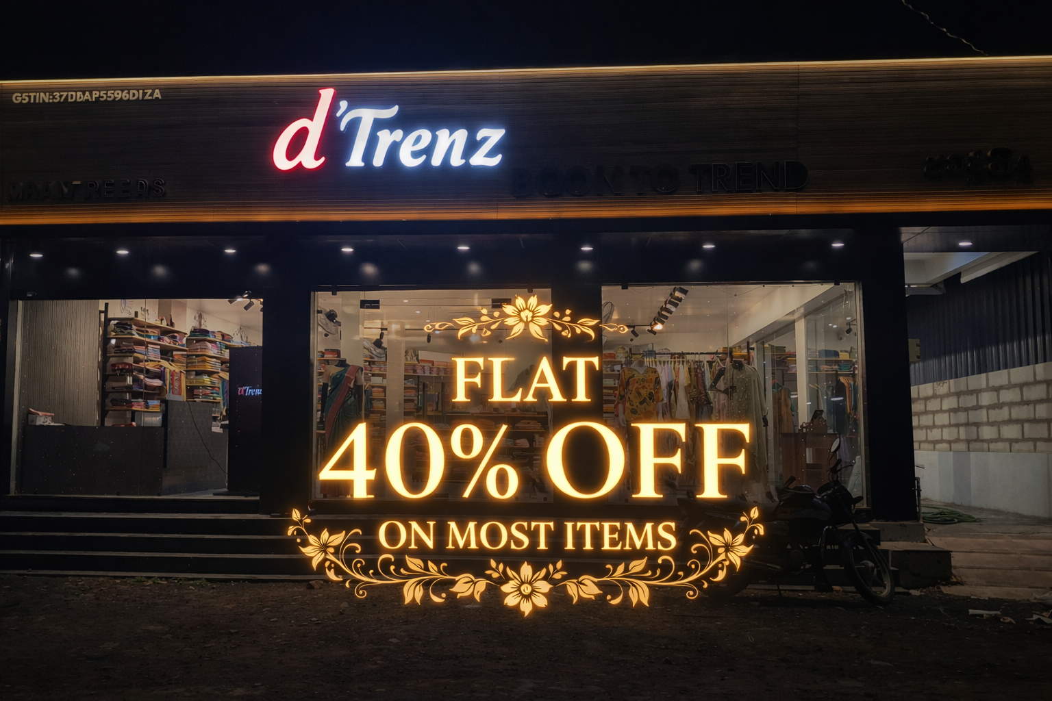 Flat 40% off sale at d’Trenz saree shop Nandyal